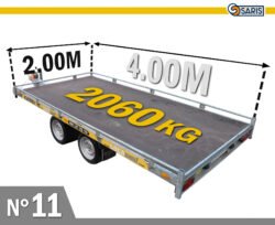Remorque plateau voiture MMA 2,7T